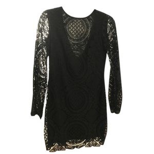 Alexia Admor Black Lace Overlay Sheath Dress